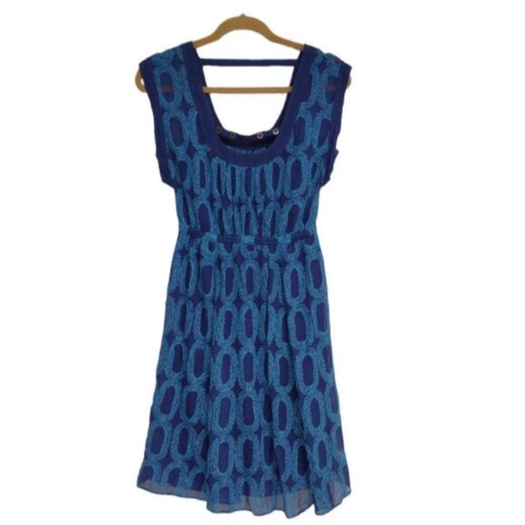 NWT Frock! By Tracy Reese Navy with Soft Sea Rebecca Dress, Size 4 - Picture 1 of 9